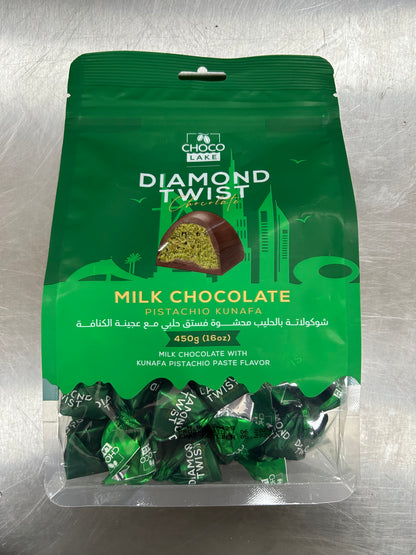 Chocolake Diamond Twist Kunafa Pistachio Milk Chocolate – 450g
