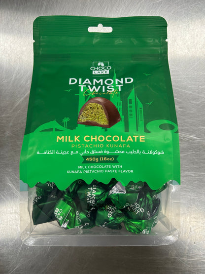 Chocolake Diamond Twist Kunafa Pistachio Milk Chocolate – 450g