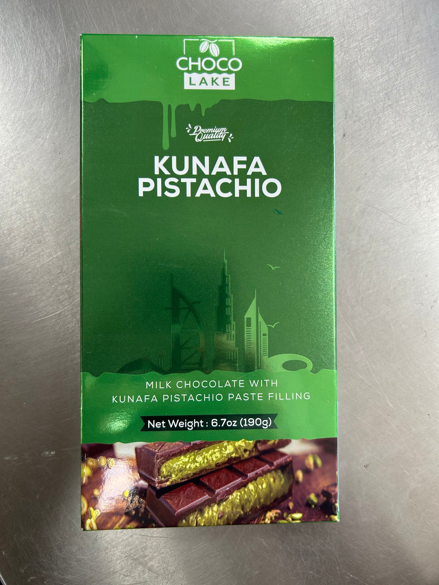 Chocolake Dubai Kunafa Pistachio Chocolate Bar - 190g
